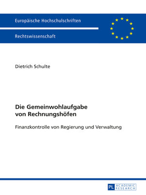 cover image of Die Gemeinwohlaufgabe von Rechnungshoefen